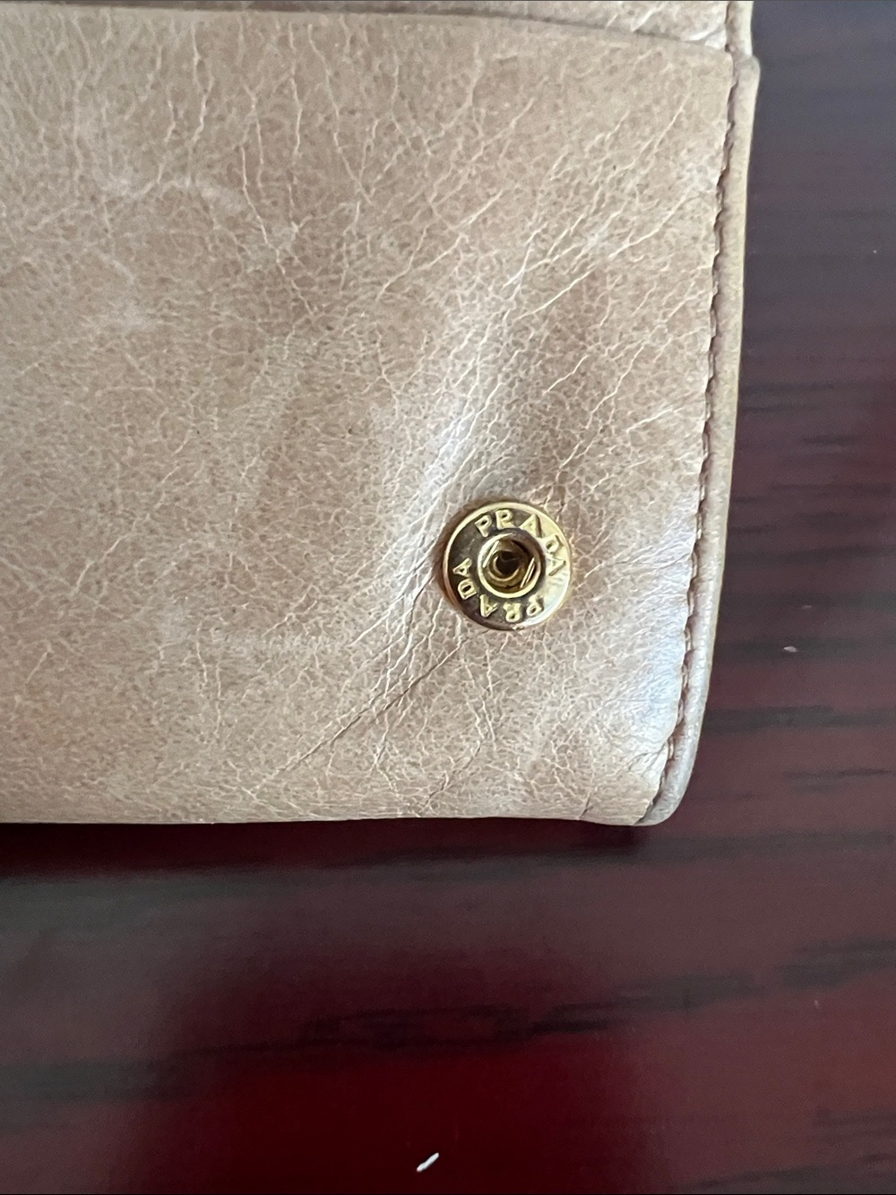 Prada Tan Leather Clutch with Gold Hardware - Picture 9 of 16